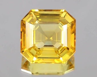 Flawless 11.55 Ct Natural Bi - Color Asscher Parti Sapphire Gemstone Untreated Certified