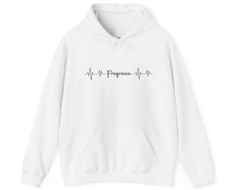 ECG Line Fragrance Hoodie: Heartbeat Pullover, Medical Apparel
