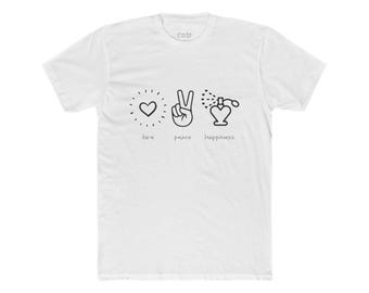 Liebe, Frieden und Glück Duft Unisex T-Shirt, Aromatherapie Entspannung T-Shirt, positive Vibes Geschenk, Achtsamkeit