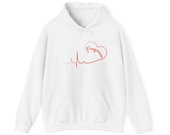 ECG Line Fragrance Hoodie: Heartbeat Pullover, Medical Apparel