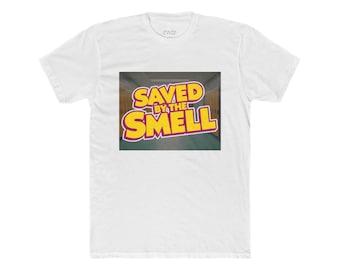 Gerettet durch den Geruch T-Shirt | Retro Logo T-Shirt, QR Code Rückseite