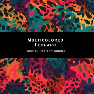 Leopard Print Digital Paper - Colorful Leopard Print Digital Backgrounds
