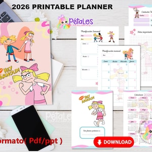 Cartoon Inspired Planner 2026 | Printable Digital Planner A5 | Monthly  Weekly Planner | Sticker Sheet | PDF & PPT | Instant Download