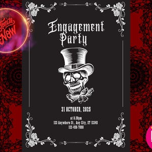 Lots de cartes postales, ensemble d'invitations à une fête de fiançailles, thème tête de mort personnalisé, enveloppes incluses, décoration de mariage, unique réservez les dates, personnalisé