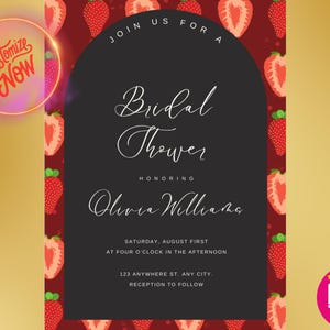 Lots de cartes postales, faire-part personnalisée sur fond fraise d'invitation à une mariée, ensemble de papeterie de mariage, notes manuscrites, cartes de remerciement,