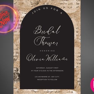 Ensemble de cartes postales d'invitation de mariage personnalisées sur le thème d'un livre, enveloppes incluses - Personnalisation gratuite, Fournitures pour la douche nuptiale