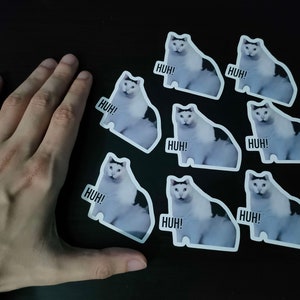 HUH Meme Cat Vinyl Sticker - Etsy