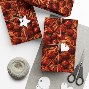 Spaghetti & Meatballs: Premium Gift Wrap - Decorative Repeating Pattern, Matte/Satin Finish - High Quality Wrapping Paper