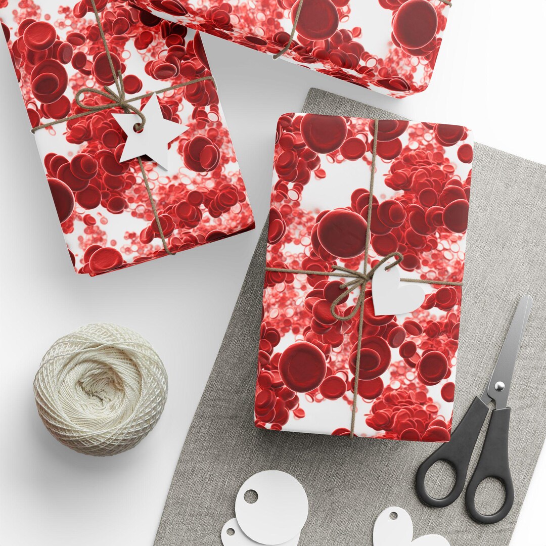 Gift Wrapper Repeating Red Blood Cells: Premium Gift Wrap - Decorative Repeating Pattern ...