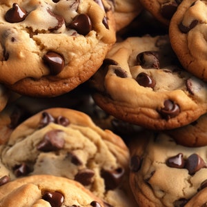 Chocolate Chip Cookies: Gooey Seamless Tile Art - Perfect for Backgrounds and Graphic Design - Digital Wallpaper Pattern Download