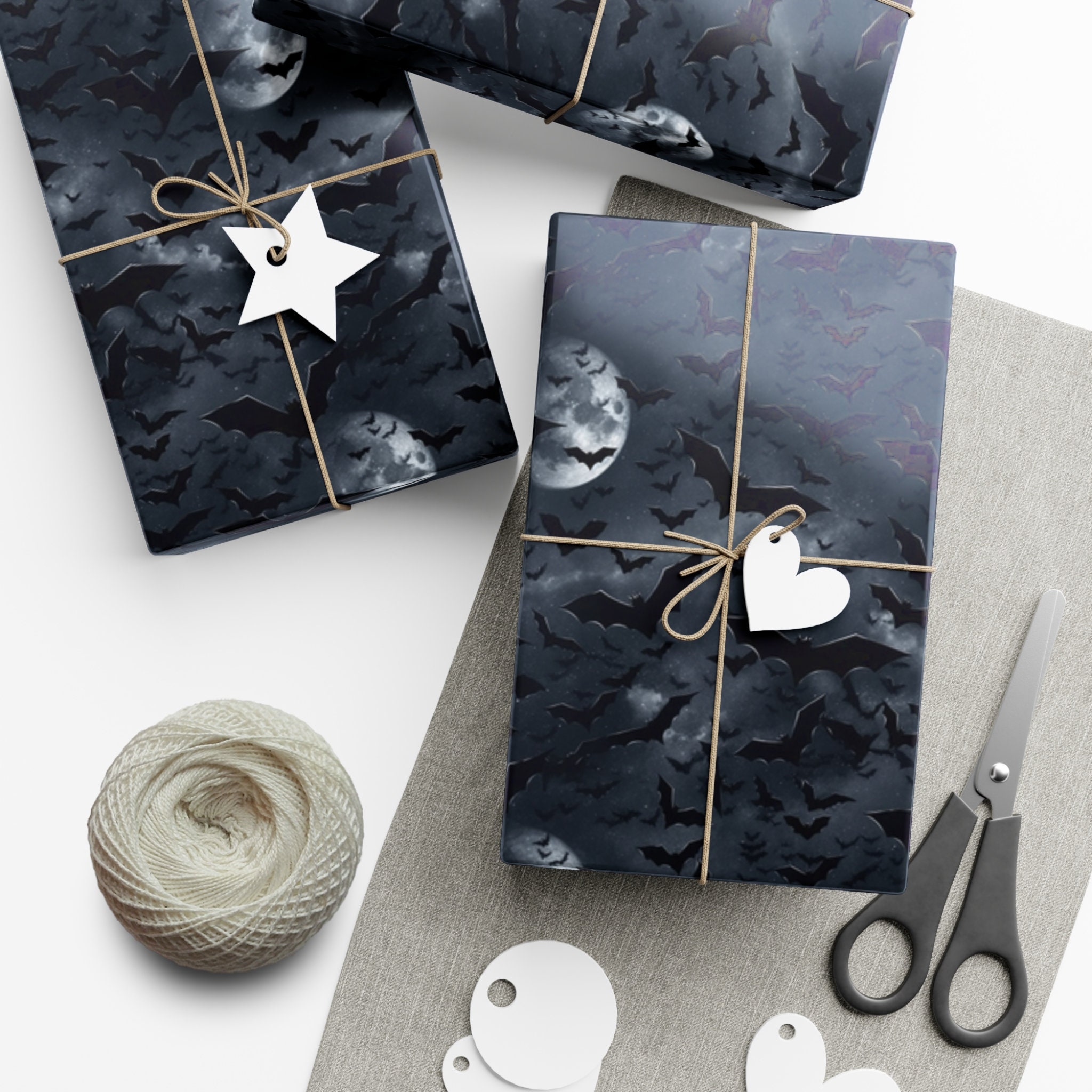 Gift Wrapper Repeating Midnight Bats: Premium Gift Wrap - Decorative Repeating Pattern, Matte ...