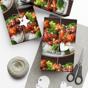 General Tso's: Premium Gift Wrap - Decorative Repeating Pattern, Matte/Satin Finish - High Quality Wrapping Paper classic chinese dish