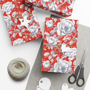 Coral Chinoiserie: Premium Gift Wrap - Decorative Repeating Pattern, Matte/Satin Finish - High Quality Wrapping Paper