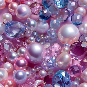 June Gems: Fantastisk sömlös kakelkonst - Perfekt för bakgrunder och grafisk design - Ladda ner digitalt tapetmönster pearl alex moodstone