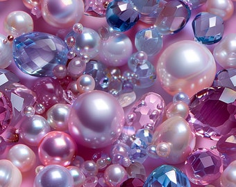 June Gems: Stunning Seamless Tile Art - Perfect for Backgrounds and Graphic Design - Digital Wallpaper Pattern Download pearl alex moodstone