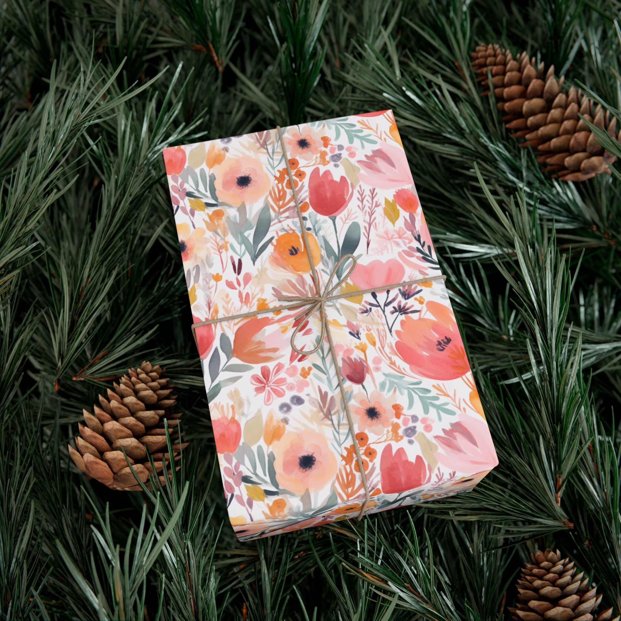 Gift Wrapper Repeating Blossom Harmony: Premium Gift Wrap - Decorative Repeating Floral ...