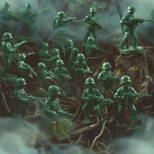 Green Army Men: Unique Seamless Tile Art - Perfect for Backgrounds and Graphic Design - Digital Wallpaper Pattern Download - Plastic men