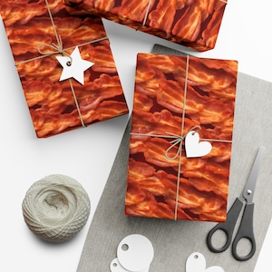 Bacon Heaven: Premium Gift Wrap - Decorative Repeating Pattern, Matte/Satin Finish - High Quality Wrapping Paper bacon slices BLT breakfast