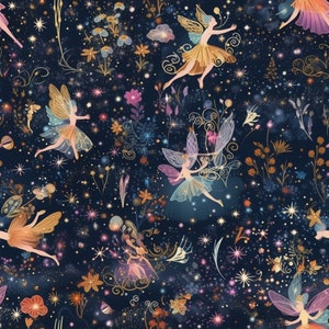 Flying Fairies: Stunning Seamless Tile Art - Perfect for Backgrounds and Graphic Design - Digital Wallpaper Pattern Download