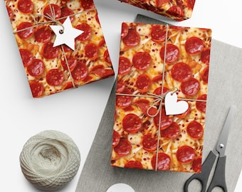 Pepperoni Pizza: Premium Gift Wrap - Decorative Repeating Pattern, Matte/Satin Finish - High Quality Wrapping Paper italian slice of heaven