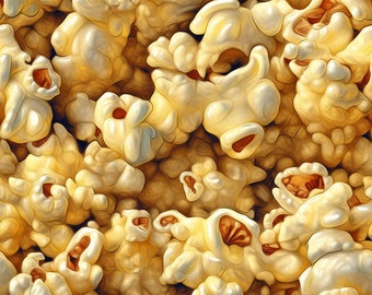 Buttered Popcorn: Delicious Seamless Tile Art - Perfect for Backgrounds and Graphic Design - Digital Wallpaper Pattern Download