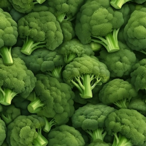 Broccoli Florets: Veggie Seamless Tile Art - Perfect for Backgrounds and Graphic Design - Digital Wallpaper Pattern Download