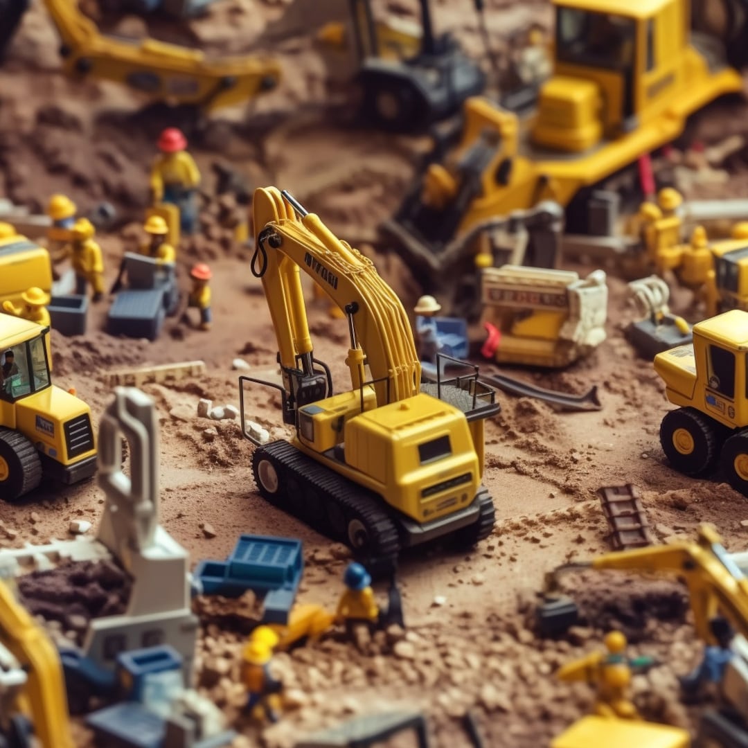 Toy Construction Site: Creative Seamless Tile Art Perfect for