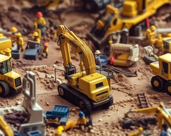 Toy Construction Site: Creative Seamless Tile Art - Perfect for Backgrounds and Graphic Design - Digital Wallpaper Pattern Download