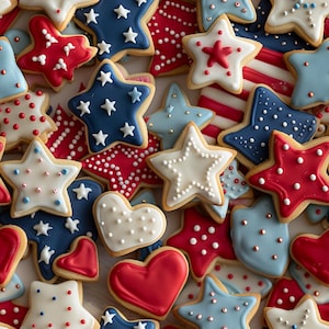 Patriotic Cookies: Patriotic Seamless Tile Art - Perfect for Backgrounds and Graphic Design - Digital Wallpaper Pattern Download tiny treat