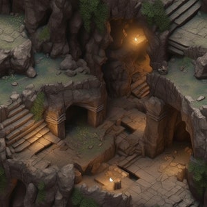 Fantasy Cave Setting: Stunning Seamless Tile Art - Perfect for Backgrounds and Graphic Design - Digital Wallpaper Pattern Download