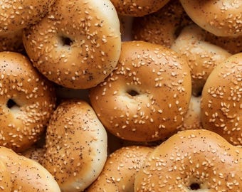 Bagel Season: Delicious Seamless Tile Art - Perfect for Backgrounds and Graphic Design - Digital Wallpaper Pattern Download bakery delight
