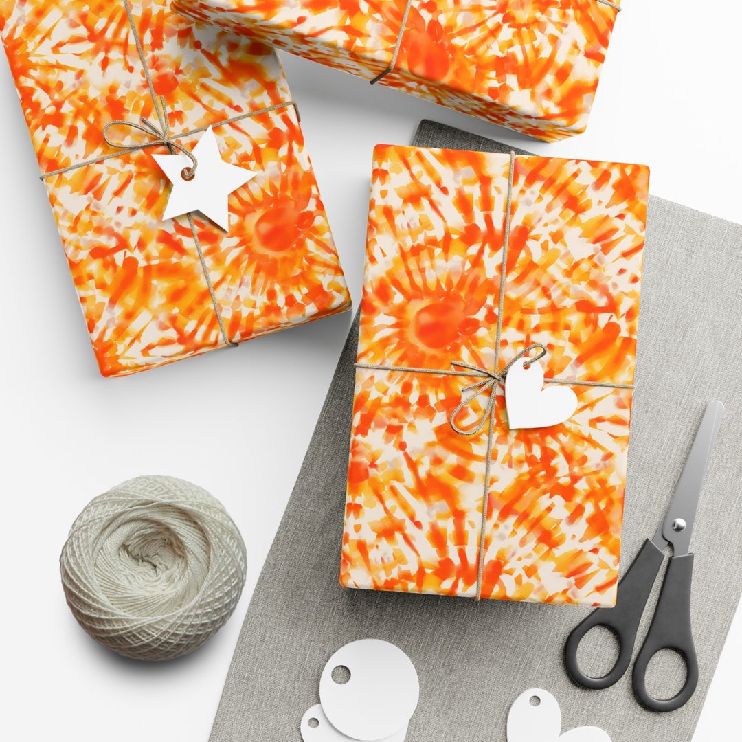 Orange Creamsicle Tiedye Premium Gift Wrap Decorative Repeating