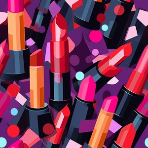 Lipstick Glam: Stunning Seamless Tile Art - Perfect for Backgrounds and Graphic Design - Digital Wallpaper Pattern Download