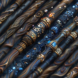 Wizarding Wands: Stunning Seamless Tile Art - Perfect for Backgrounds and Graphic Design - Digital Wallpaper Pattern Download