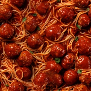 Spaghetti & Meatballs: Stunning Seamless Tile Art - Perfect for Backgrounds and Graphic Design - Digital Wallpaper Pattern Download