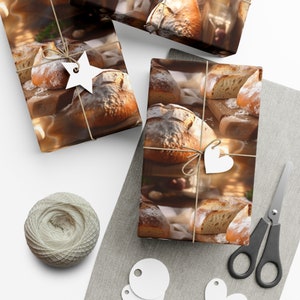 Breaking Bread: Premium Gift Wrap - Decorative Repeating Pattern, Matte/Satin Finish - High Quality Wrapping Paper warm loaves