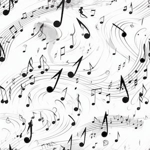 Musical Notes: Stunning Seamless Tile Art - Perfect for Backgrounds and Graphic Design - Digital Wallpaper Pattern Download
