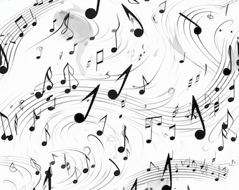 Musical Notes: Stunning Seamless Tile Art - Perfect for Backgrounds and Graphic Design - Digital Wallpaper Pattern Download