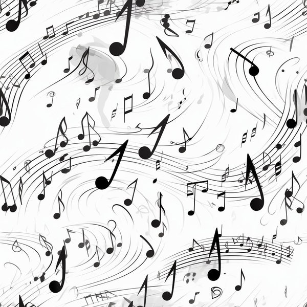 Musical Notes: Stunning Seamless Tile Art - Perfect for Backgrounds and Graphic Design - Digital Wallpaper Pattern Download