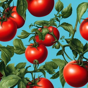Vine Tomatoes: Fresh Seamless Tile Art - Perfect for Backgrounds and Graphic Design - Digital Wallpaper Pattern Download vine ripe