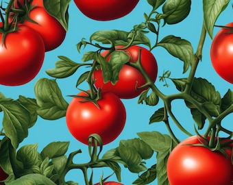 Vine Tomatoes: Fresh Seamless Tile Art - Perfect for Backgrounds and Graphic Design - Digital Wallpaper Pattern Download vine ripe