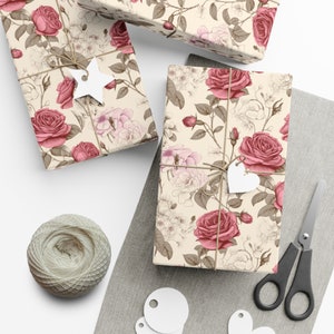Victorian Rose: Premium Gift Wrap - Decorative Repeating Rose Pattern, Matte/Satin Finish - High Quality Wrapping Paperr english garden