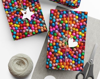 Gumball Jackpot: Premium Gift Wrap - Decorative Repeating Pattern, Matte/Satin Finish - High Quality Wrapping Paper gumballs candy