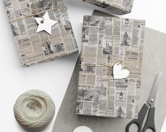 Newspaper Print v2: Premium Gift Wrap - Decorative Repeating Pattern, Matte/Satin Finish - High Quality Wrapping Paper