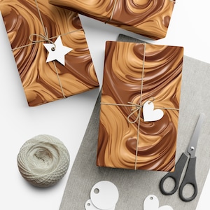 Chocolate PB Swirl: Premium Gift Wrap - Decorative Repeating Pattern, Matte/Satin Finish - High Quality Wrapping Paper peanut butter cup