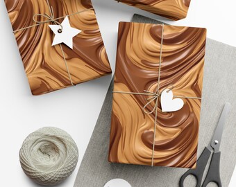 Chocolate PB Swirl: Premium Gift Wrap - Decorative Repeating Pattern, Matte/Satin Finish - High Quality Wrapping Paper peanut butter cup