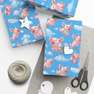 Flying Pigs: Premium Gift Wrap - Decorative Repeating Pattern, Matte/Satin Finish - High Quality Wrapping Paper when pigs fly no chance