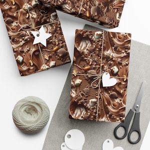 Rocky Road Ice Cream: Premium Frozen Gift Wrap - Decorative Repeating Pattern, Matte/Satin Finish - High Quality Wrapping Paper chocolate