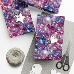 June Gems: Premium Gift Wrap - Decorative Repeating Pattern, Matte/Satin Finish - High Quality Wrapping Paper june birthstone gemstones gem
