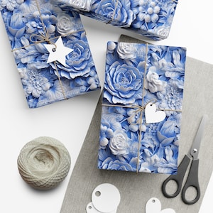 Blue Chinoiserie: Premium Gift Wrap - Decorative Repeating Pattern, Matte/Satin Finish - High Quality Wrapping Paper expensive china plates
